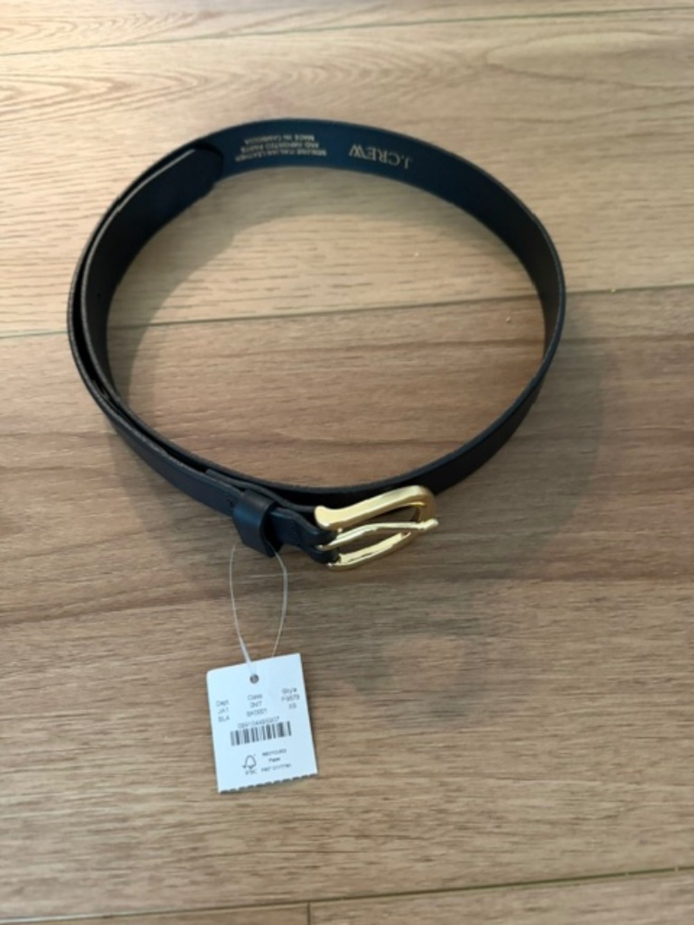 NWT - J. Crew Classic Belt in Italian Leather - Sz XS / Black